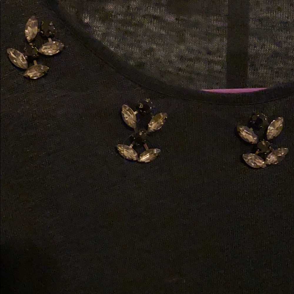 Zara black heathered top with embellishments - Picture 4 of 4